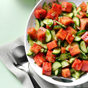 Watermelon and Cucumber Summer Salad