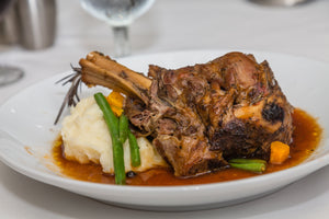 Slow Braised Lamb Shank with Wine Reduction