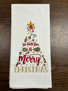 Tea Towel - Cajun Christmas Pinstripe