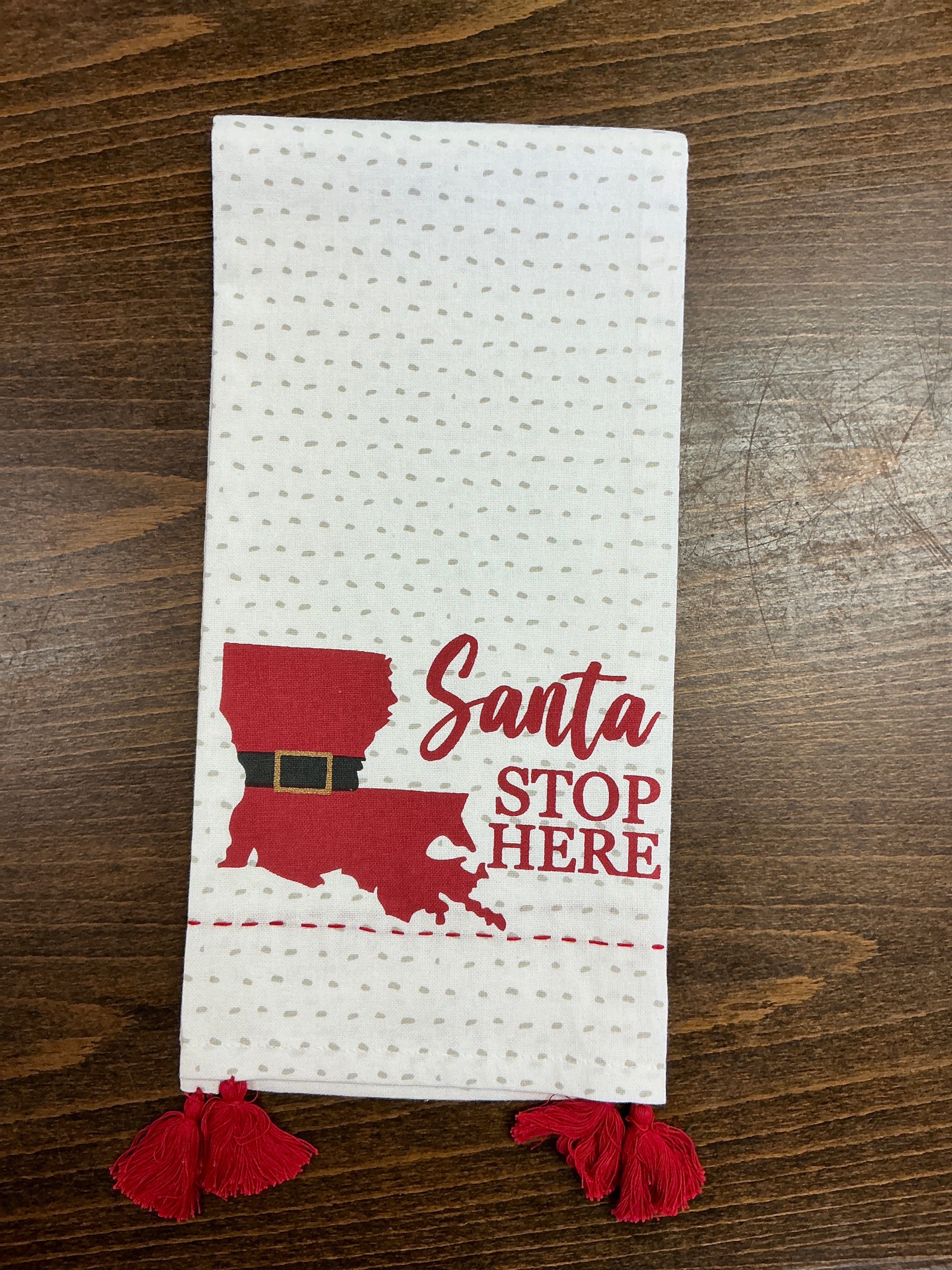 Tea Towel - Santa Stop Here