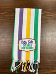 Tea Towel - King Cake Calories Don't Count Stripe