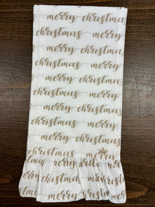 Tea Towel - Merry Christmas Ruffle